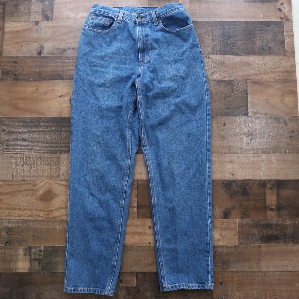 L.L.Bean Womans 10 Tall Buzz Off Bug Repellent Denim Jeans Straight Leg